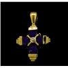 Image 1 : Diamond Cross Pendant - 18KT Yellow Gold