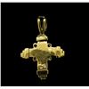 Image 2 : Diamond Cross Pendant - 18KT Yellow Gold