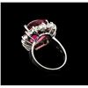 Image 3 : 11.41 ctw Pink Tourmaline and Diamond Ring - 14KT White Gold