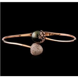 0.51 ctw Diamond and Pearl Bracelet - 14KT Rose Gold