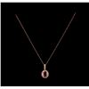 Image 2 : 2.65 ctw Ruby and Diamond Pendant With Chain - 14KT Rose Gold