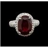 Image 2 : 14KT White Gold 7.90 ctw Ruby and Diamond Ring