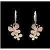 Image 1 : 1.25 ctw Diamond Earrings - 14KT Tri-Color Gold