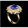 Image 4 : 3.56 ctw Tanzanite and Diamond Ring - 14KT Yellow Gold