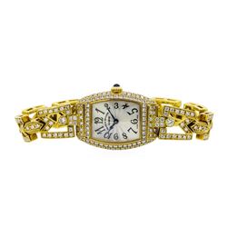 Frank Muller 18KT Gold 4.81 ctw Diamond Cintree Curvex Watch