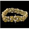 Image 2 : 14KT Yellow Gold 37.44 ctw Yellow Sapphire and Diamond Bracelet