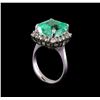 Image 4 : 7.80 ctw Emerald and Diamond Ring - 14KT White Gold