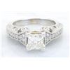 Image 1 : 1.30 ctw Certified Diamond Ring - 14KT White Gold
