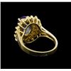 Image 3 : 14KT Yellow Gold 2.49 ctw Tanzanite and Diamond Ring