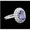 Image 1 : 1.92 ctw Tanzanite and Diamond Ring - 14KT White Gold