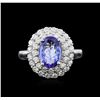 Image 2 : 1.92 ctw Tanzanite and Diamond Ring - 14KT White Gold