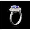 Image 3 : 1.92 ctw Tanzanite and Diamond Ring - 14KT White Gold