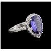 Image 1 : 4.81 ctw Tanzanite and Diamond Ring - 14KT White Gold