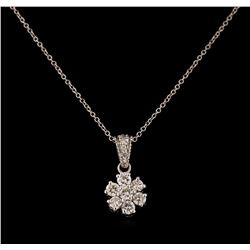 0.66 ctw Diamond Pendant With Chain - 18KT White Gold