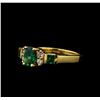 Image 1 : 1.06 ctw Emerald and Diamond Ring - 14KT Yellow Gold