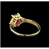 Image 3 : 1.57 ctw Tourmaline and Diamond Ring - 14KT Yellow Gold