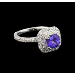 18KT White Gold 1.44 ctw Tanzanite and Diamond Ring