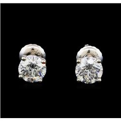 1.40 ctw Diamond Stud Earrings - 14KT White Gold