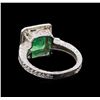 Image 3 : 2.54 ctw Emerald and Diamond Ring - 14KT White Gold