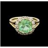 Image 2 : 3.27 ctw Emerald and Diamond Ring - 14KT Yellow Gold