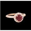 Image 1 : 2.02 ctw Ruby and Diamond Ring - 14KT Rose Gold