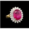 Image 1 : 14KT Yellow Gold 5.43 ctw Ruby and Diamond Ring