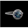 Image 1 : 1.22 ctw Fancy Blue Diamond Ring - 14KT White Gold