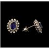 Image 2 : 14KT White Gold 1.04 ctw Sapphire and Diamond Earrings