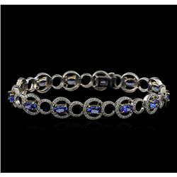 14KT Two-Tone Gold 5.07 ctw Tanzanite and Diamond Bracelet