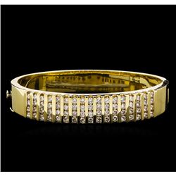 4.20 ctw Diamond Bangle Bracelet - 14KT Yellow Gold