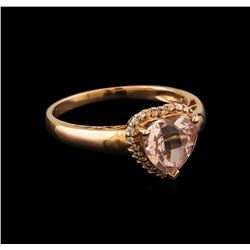 1.87 ctw Morganite and Diamond Ring - 14KT Rose Gold