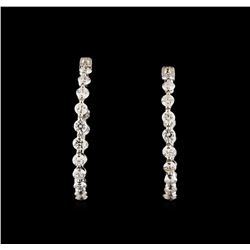 1.47 ctw Diamond Earrings - 14KT White Gold