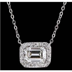 14KT White Gold GIA Certified 1.70 ctw Diamond Necklace