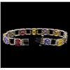 Image 3 : 14KT White Gold 20.04 ctw Multi Gemstone and Diamond Bracelet