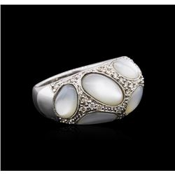 14KT White Gold Mother of Pearl and Diamond Ring