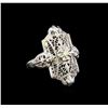 Image 1 : 0.07 ctw Diamond Ring - 10KT White Gold