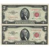 Image 1 : 1953 $2 AU Uncirculated Certificate Currency Lot of 2