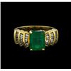 Image 2 : 14KT Yellow Gold 3.26 ctw Emerald and Diamond Ring