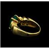 Image 3 : 14KT Yellow Gold 3.26 ctw Emerald and Diamond Ring