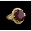 Image 1 : 14KT Yellow Gold 13.80 ctw Ruby and Diamond Ring