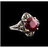 Image 1 : 14KT White Gold 6.87 ctw Ruby and Diamond Ring