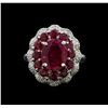 Image 2 : GIA Cert 4.54 ctw Ruby and Diamond Ring - 14KT White Gold