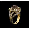 Image 3 : 18KT Yellow Gold 7.48 ctw Citrine and Brown Diamond Ring