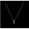 Image 2 : 0.44 ctw Diamond Pendant With Chain - 14KT White and Yellow Gold