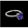 Image 1 : 2.18 ctw Tanzanite and Diamond Ring - 14KT White Gold