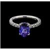 Image 2 : 2.18 ctw Tanzanite and Diamond Ring - 14KT White Gold