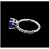 Image 3 : 2.18 ctw Tanzanite and Diamond Ring - 14KT White Gold