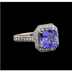 14KT White Gold 3.26 ctw Tanzanite and Diamond Ring