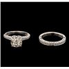 Image 2 : GIA Cert 3.75 ctw Diamond Ring and Wedding Band - 18KT White Gold and Platinum
