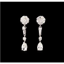 2.55 ctw Diamond Earrings - 14KT White Gold